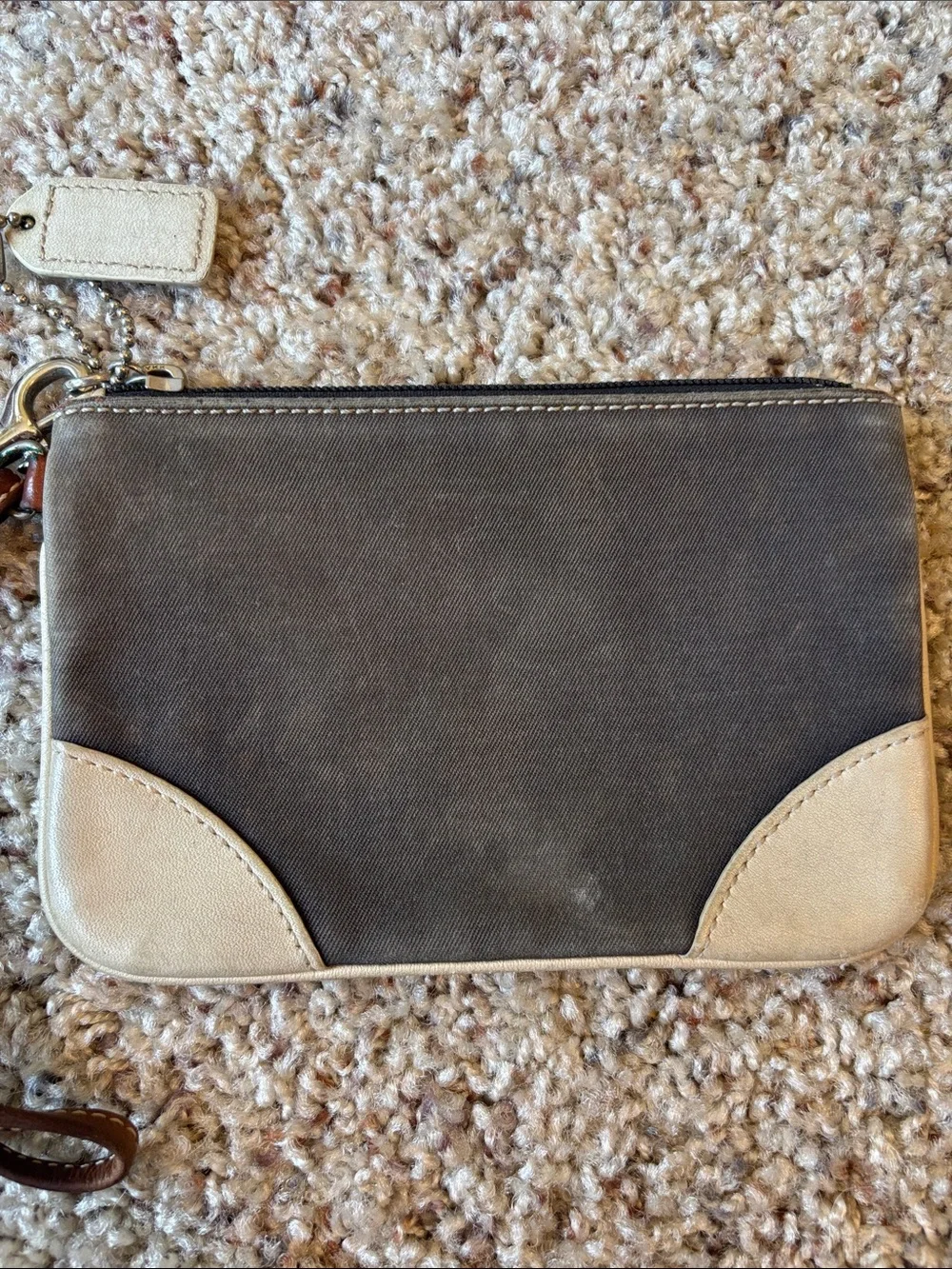Coach Canvas Two-Tone Wristlet